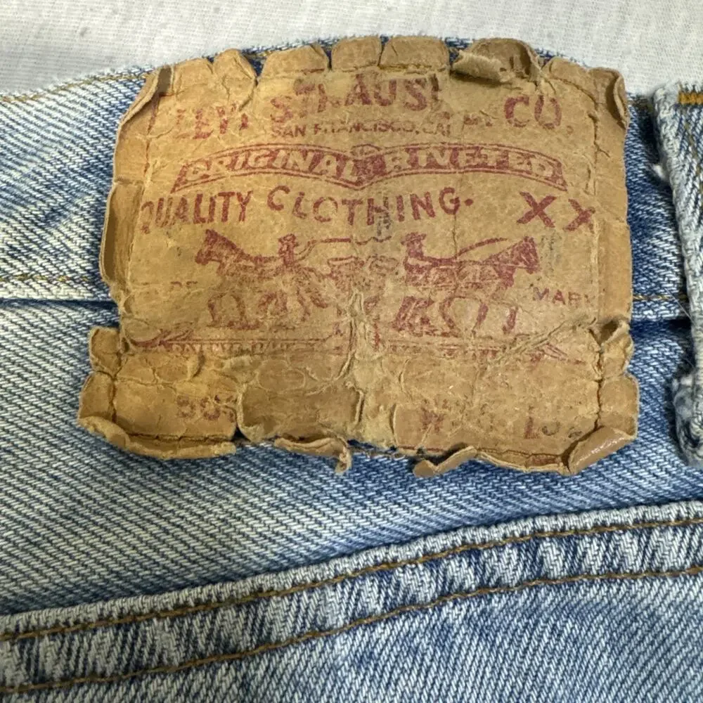 Vintage 1989 Levis 501 Jeans Men 36x32 Blue Button Fly Straight Fits 35x30